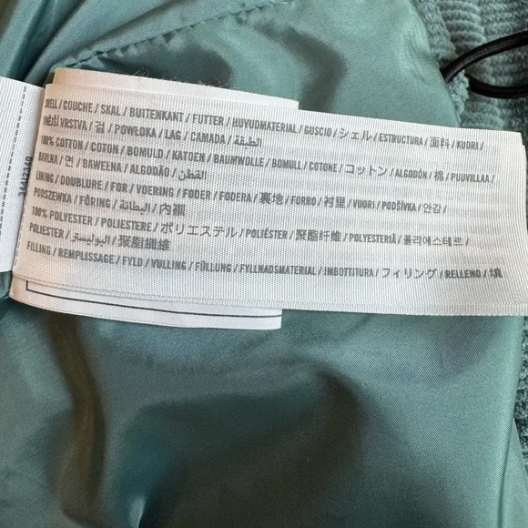 Teal Corduroy Puffer Jacket - Picture 6 of 6